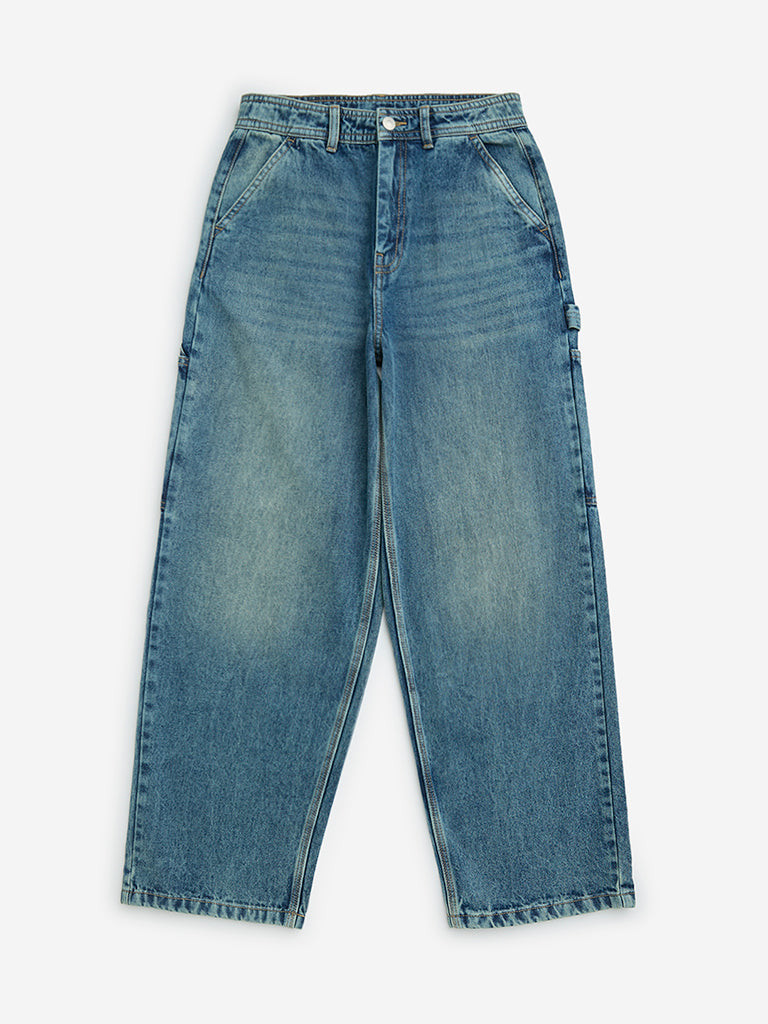 Y&F Kids Blue Straight - Fit High - Rise Jeans