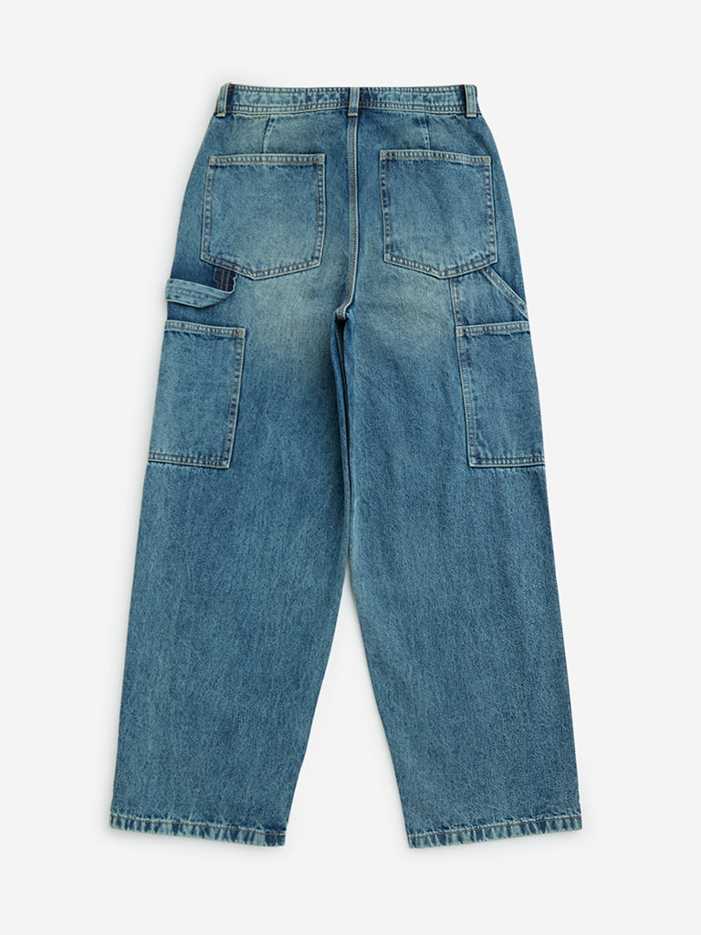 Y&F Kids Blue Straight - Fit High - Rise Jeans