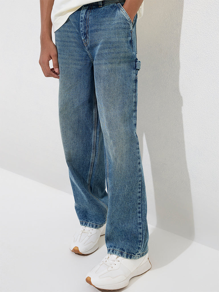 Y&F Kids Blue Straight - Fit High - Rise Jeans