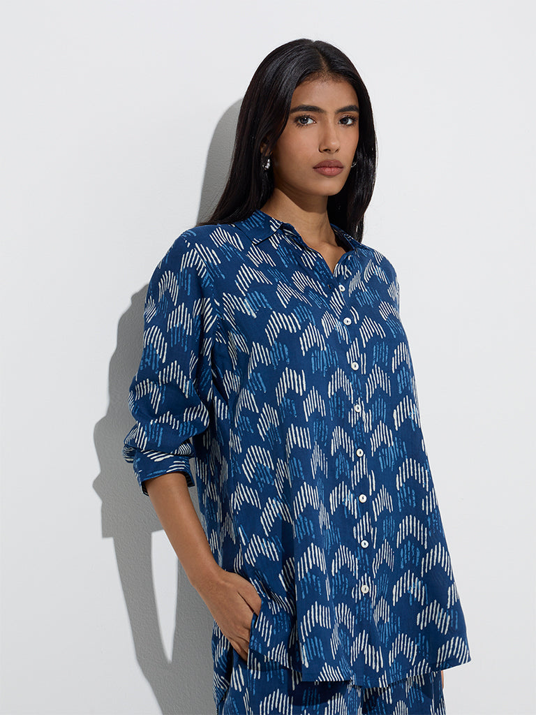 Utsa Navy Printed Tunic