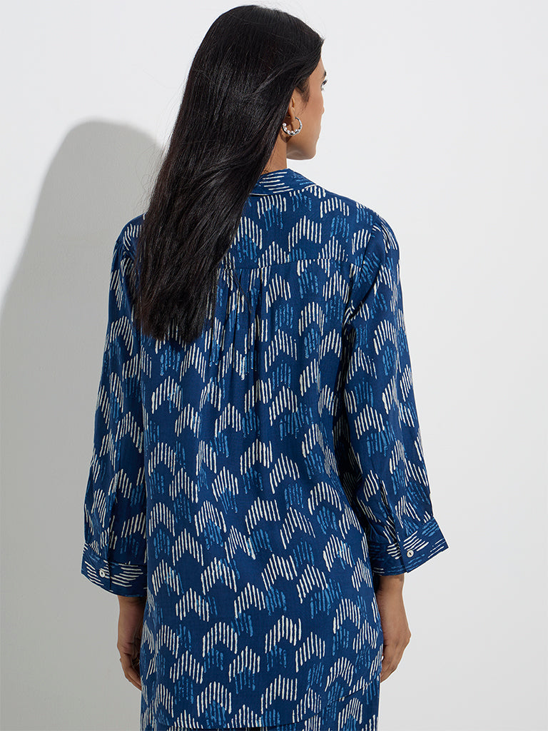 Utsa Navy Printed Tunic