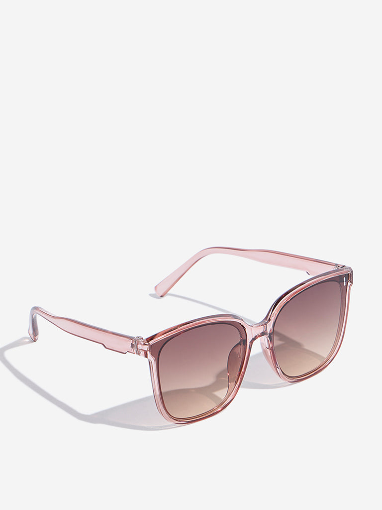 Westside Accessories Light Brown Oversized Sunglasses with Pouch