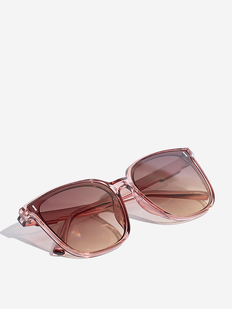 Westside Accessories Light Brown Oversized Sunglasses with Pouch