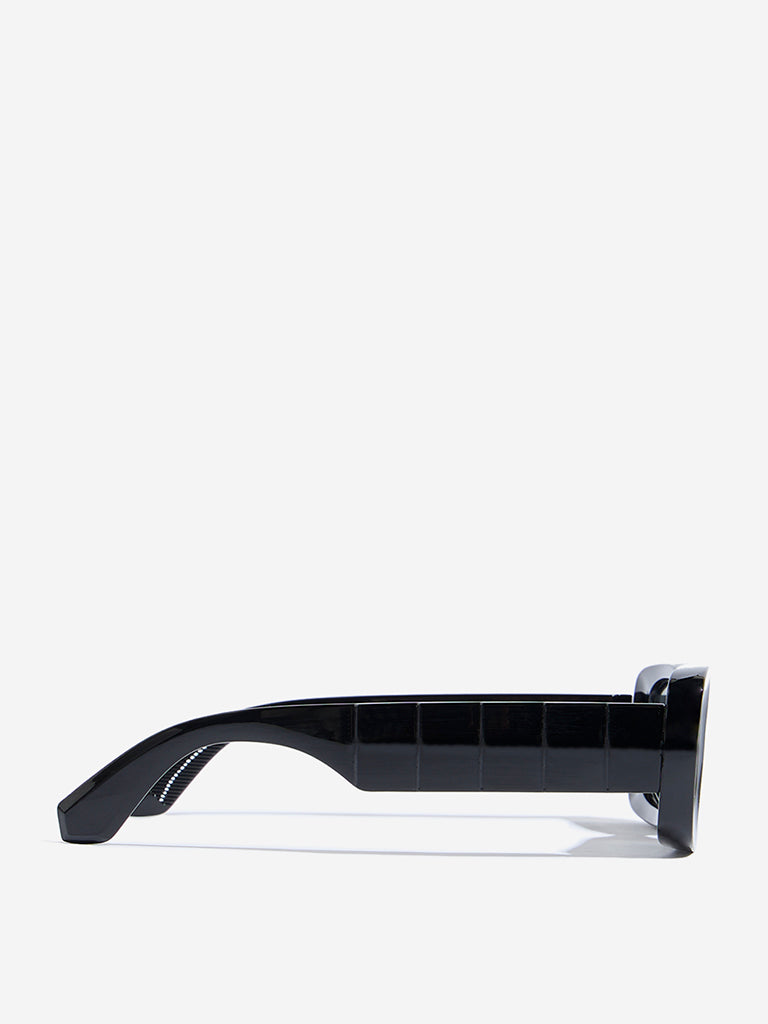 Westside Accessories Black Rectangular Sunglasses with Pouch