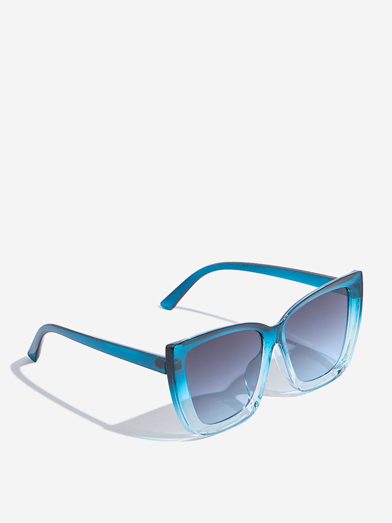 Westside Accessories Blue Wayfarer Sunglasses with Pouch