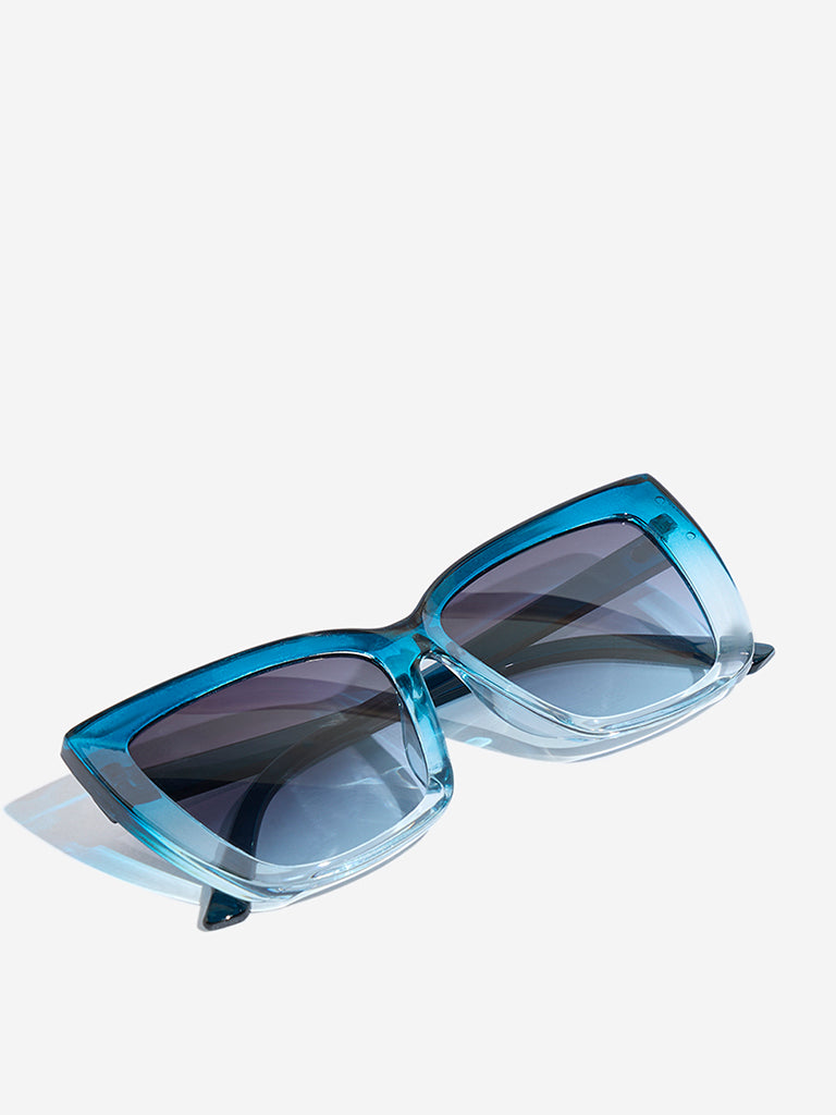 Westside Accessories Blue Wayfarer Sunglasses with Pouch