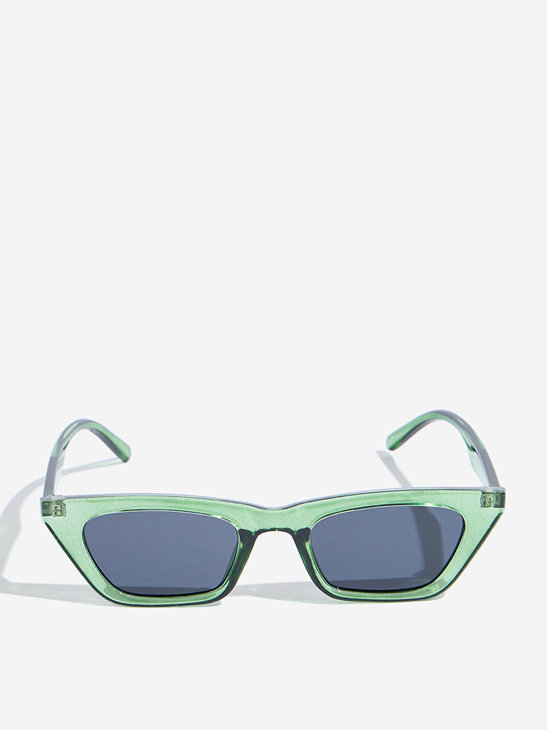Westside Accessories Olive & Black Cat eye Sunglasses with Pouch