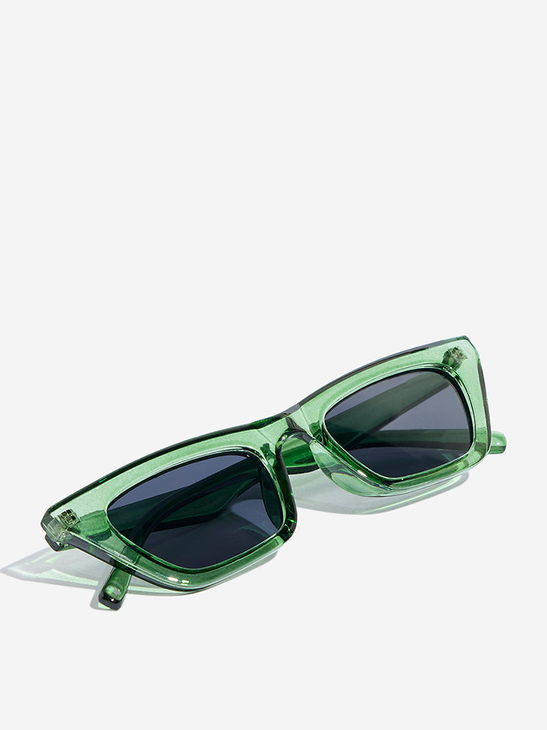 Westside Accessories Olive & Black Cat eye Sunglasses with Pouch
