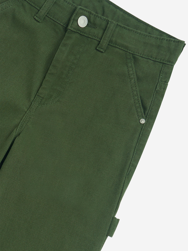 westisde Y&F Boys' Kids Olive Straight-Fit Mid-Rise Jeans for Casual Wear Zoom View