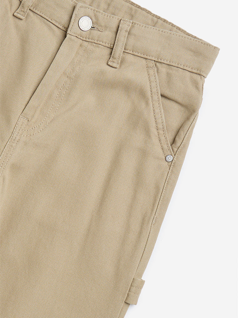 westisde Y&F Boys' Kids Beige Straight-Fit Mid-Rise Jeans for Casual Wear Zoom View