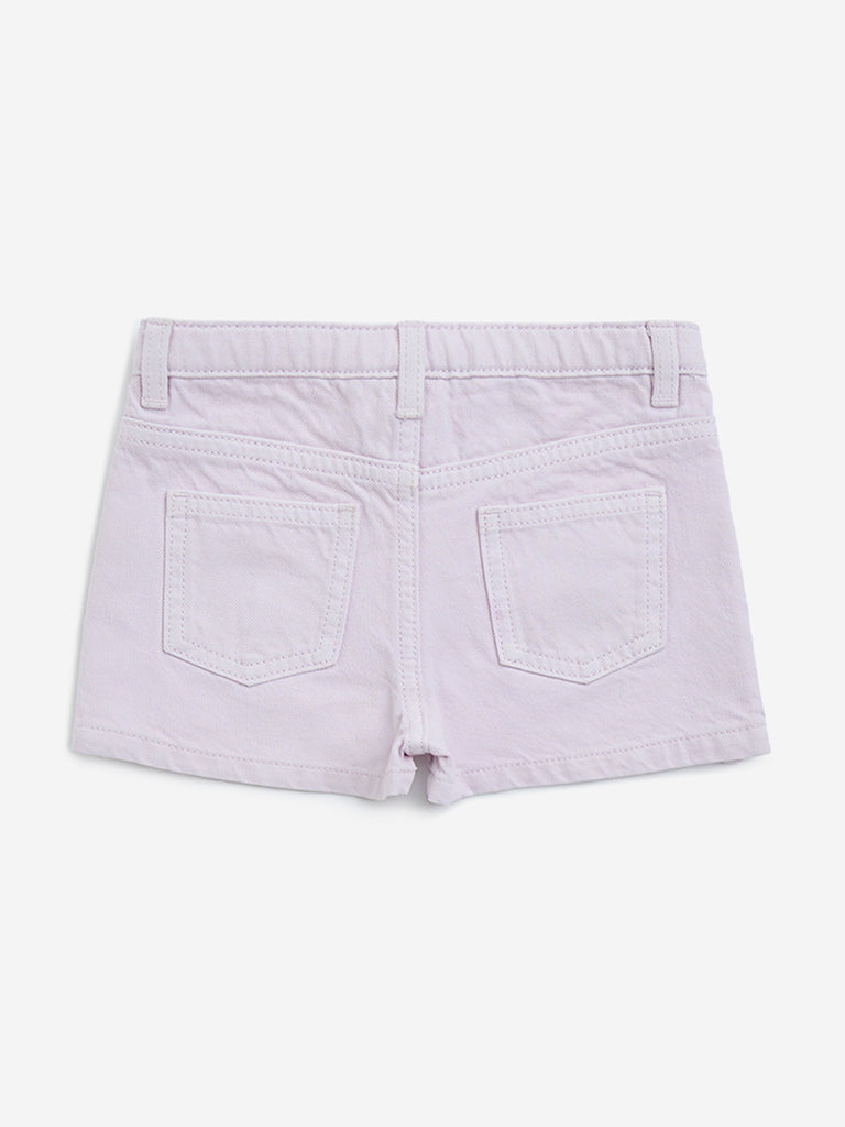 HOP Kids Lilac High-Rise Denim Shorts