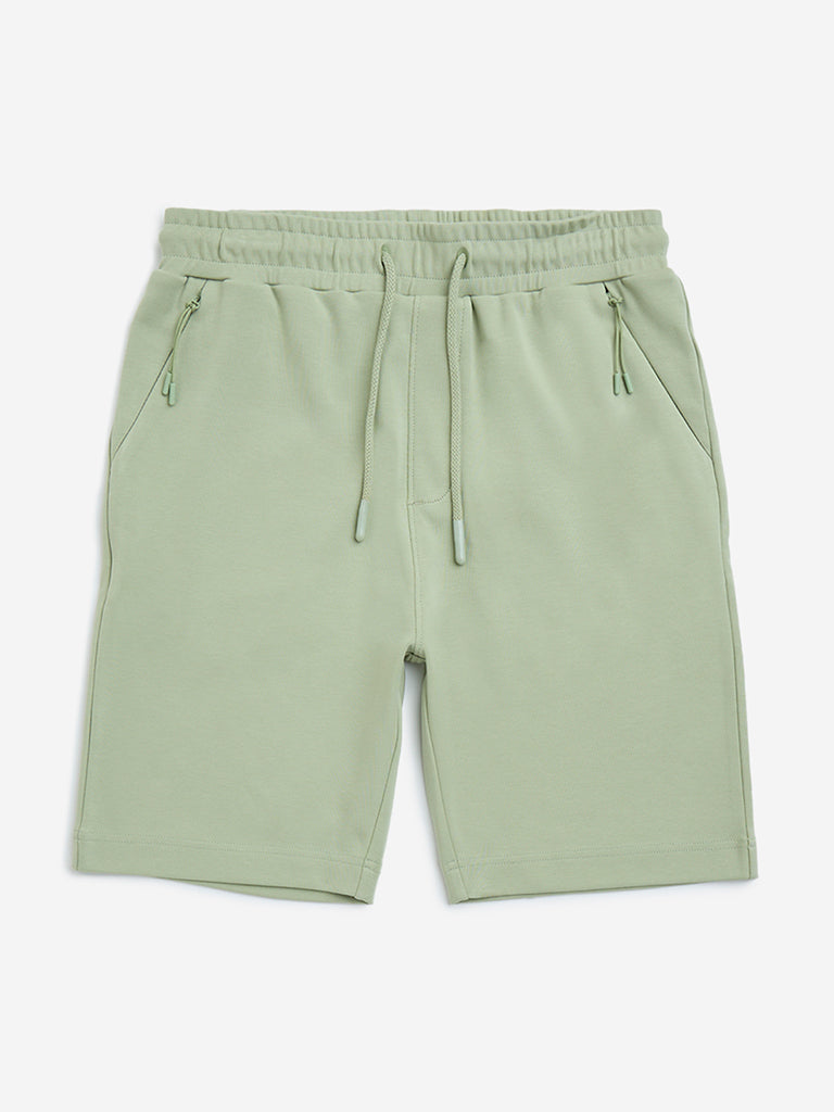 Y&F Kids Sage Relaxed-Fit Mid-Rise Cotton-Blend Shorts