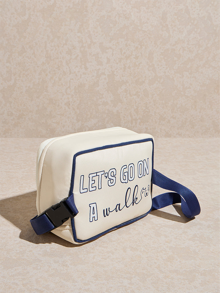 Westside Home Off-White Text Design Pet Pouch