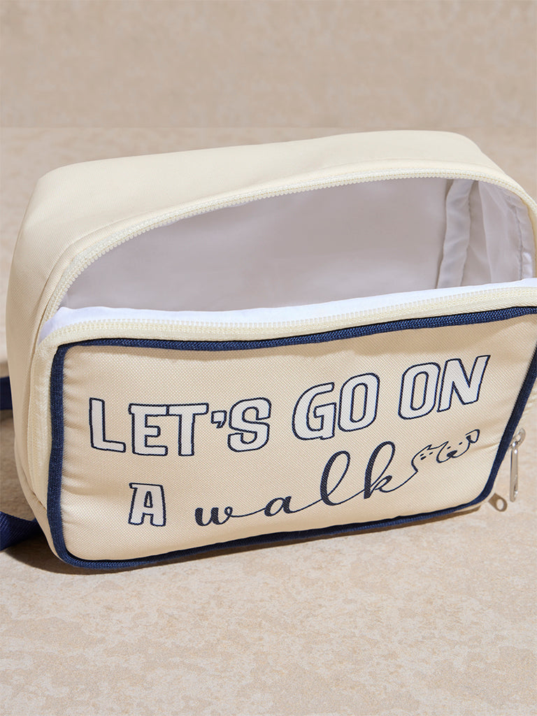 Westside Home Off-White Text Design Pet Pouch