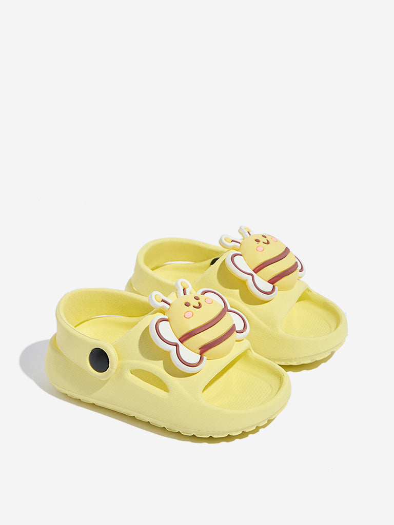 Westside Yellow Kids Bee-Detailed Clogs Front View