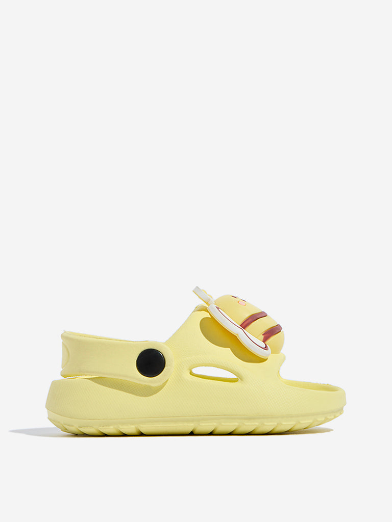 Westside Yellow Kids Bee-Detailed Clogs Side View