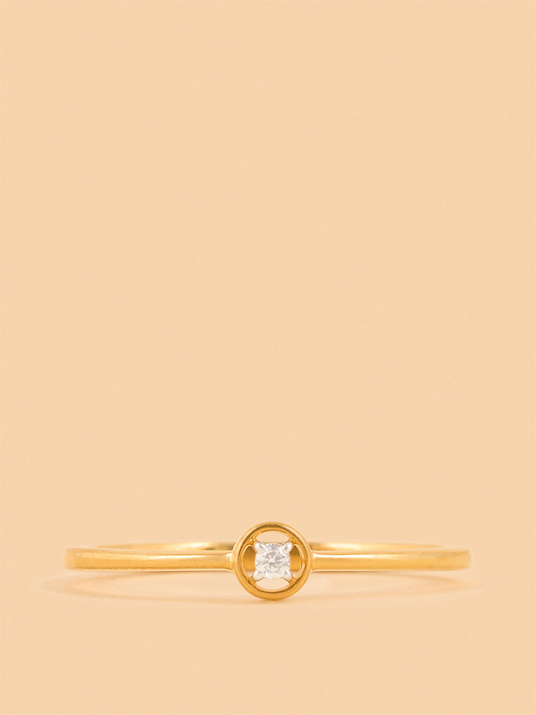 Westside X Pome Gold Solitaire Sparkle Ring