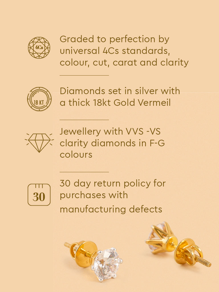 Minimalist Faceted Lab-Diamond Stud Earrings
