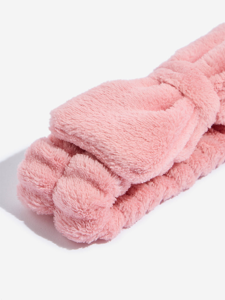 Studiowest Pink Bow-Detailed Makeup Band