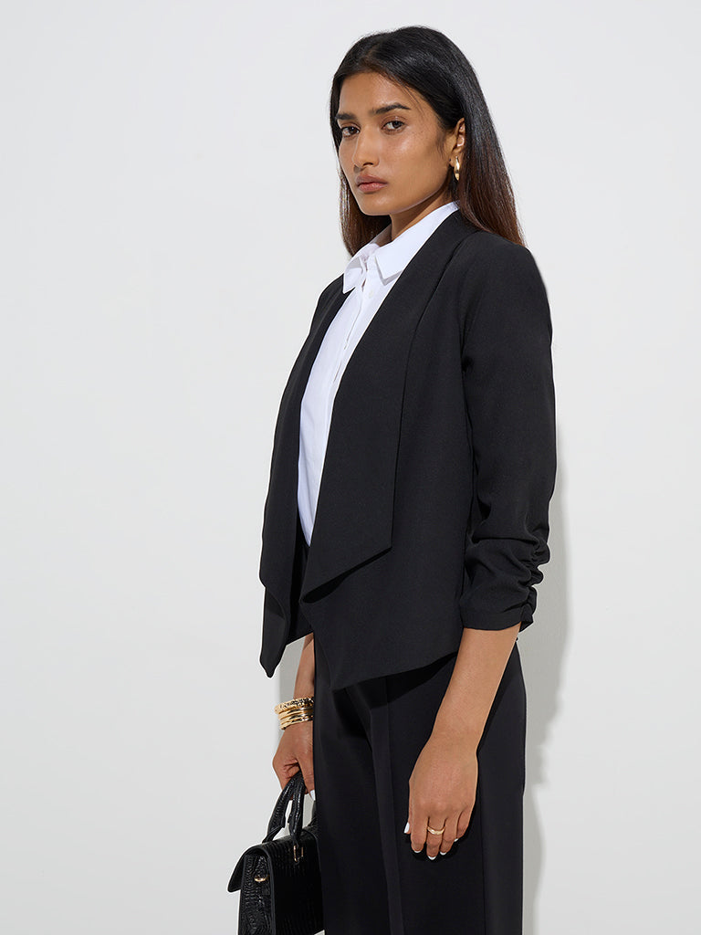 Wardrobe Black Solid Blazer