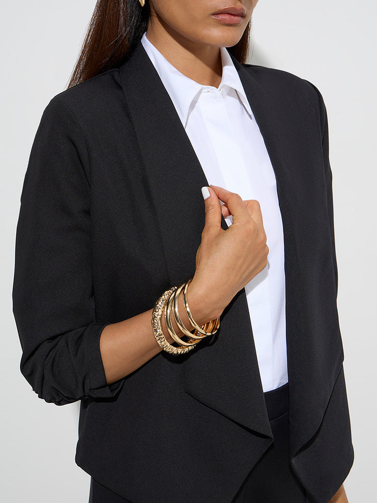 Wardrobe Black Solid Blazer