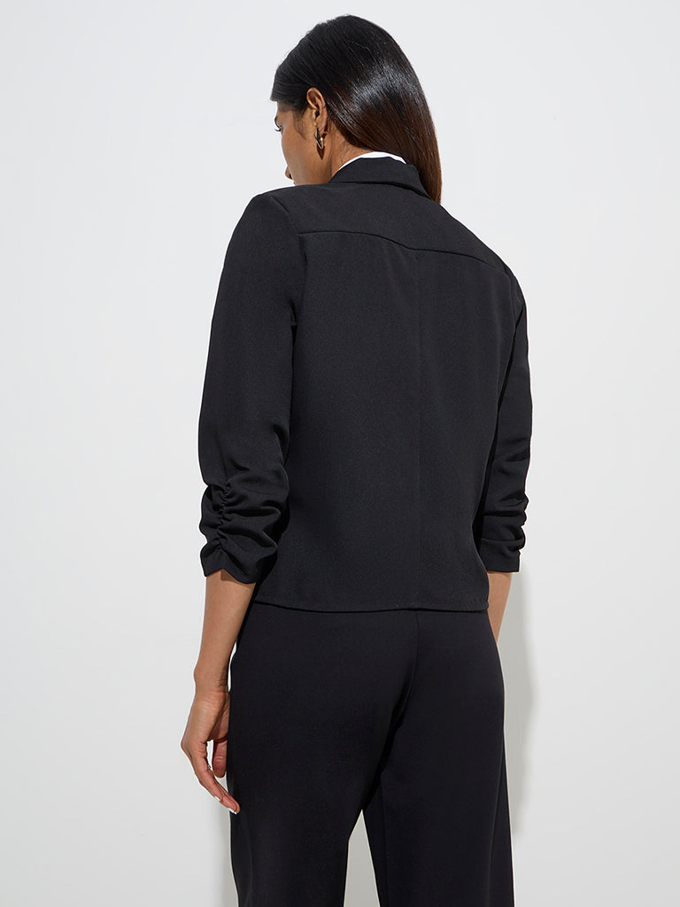 Wardrobe Black Solid Blazer