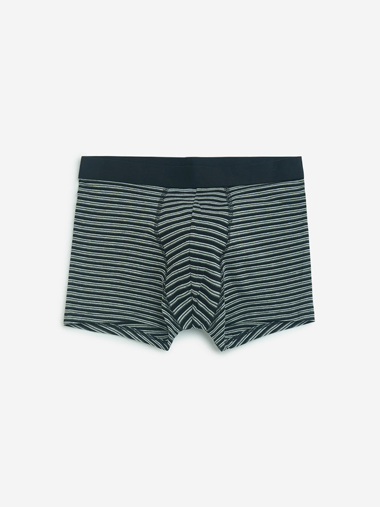 WES Lounge Black Cotton-Blend Trunks - Pack of 3