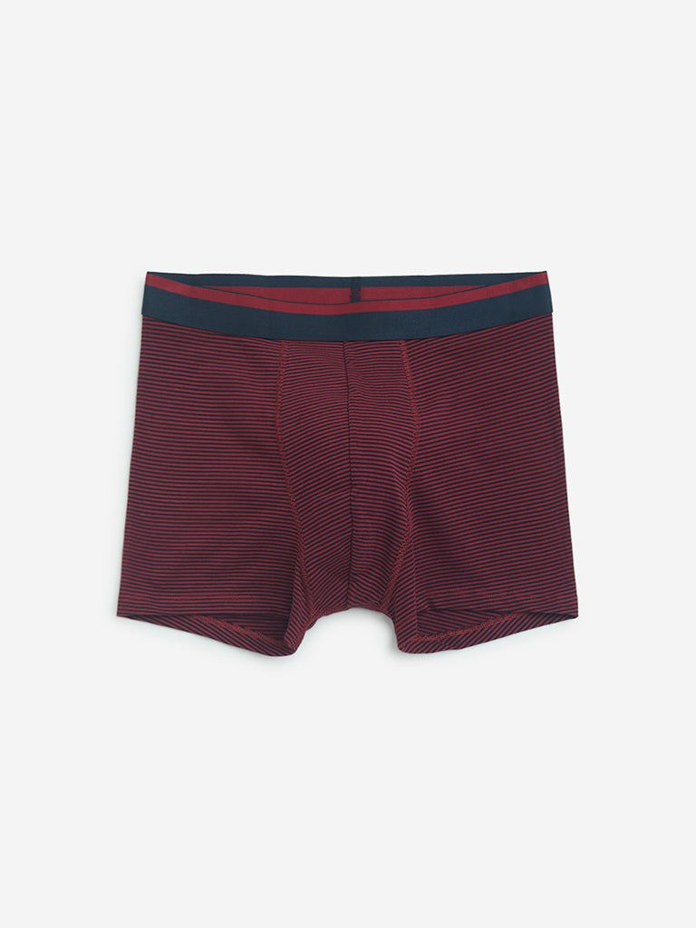 WES Lounge Red Striped Cotton Trunks- Pack of 3