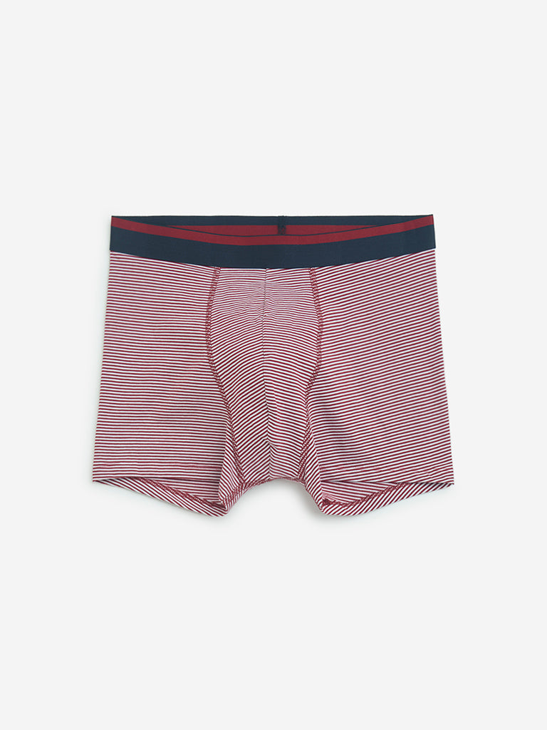 WES Lounge Red Striped Cotton Trunks- Pack of 3
