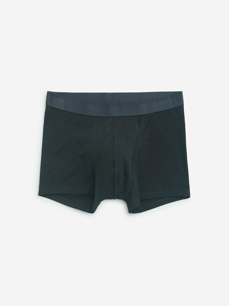 WES Lounge Black Striped Cotton Trunks- Pack of 3