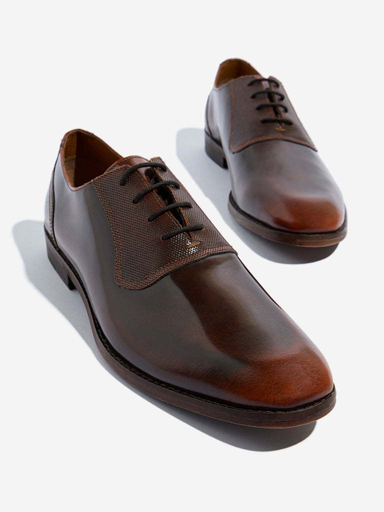 Westside SOLEPLAY Men's Brown Oxford Shoes for Work Wear Zoomed View