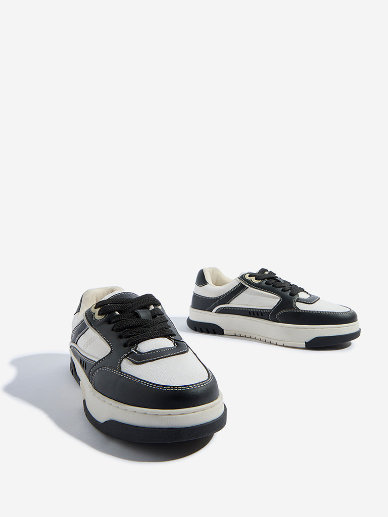 Westside LUNA BLU Women's Black Colour-Blocked Chunky Sneakers for Casual Wear Zoomed View