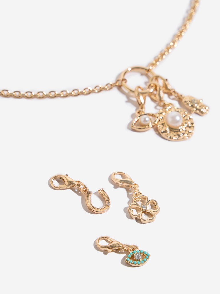 Westside Accessories Gold Multi Charm Necklace