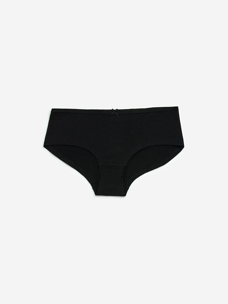 Wunderlove Brown Printed Cotton-Blend Briefs- Pack of 3