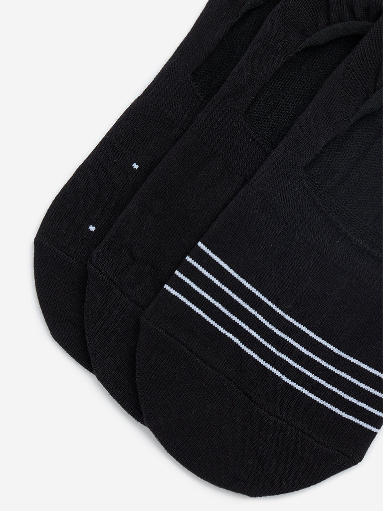 Westside WES Lounge Men's Black No-Show Cotton-Blend Socks - Pack of 3 for Casual Wear Casual Wear Zoomed View