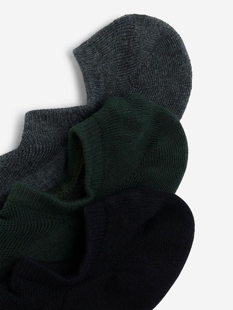 Westside WES Lounge Men's Emerald Green Cotton-Blend Socks - Pack of 3 for Casual Wear Casual Wear Zoomed View