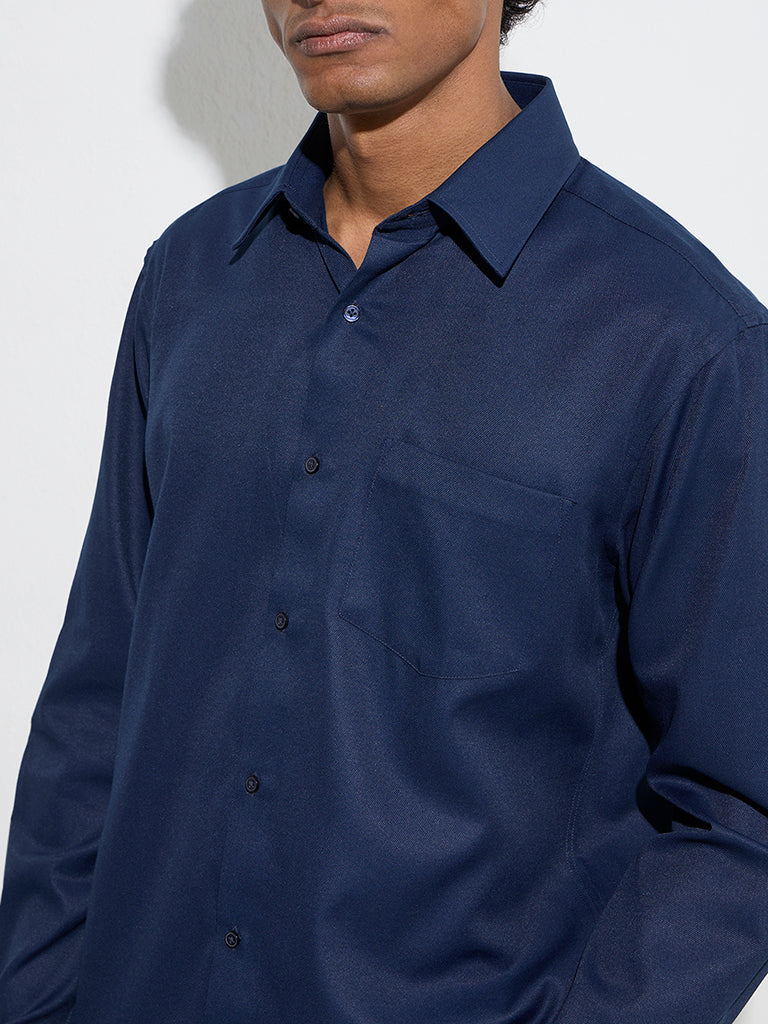 WES Formals Navy Relaxed-Fit Shirt