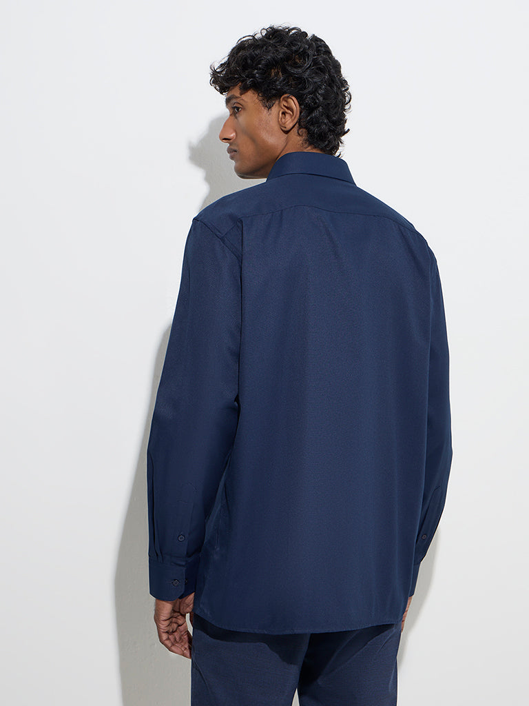 WES Formals Navy Relaxed-Fit Shirt