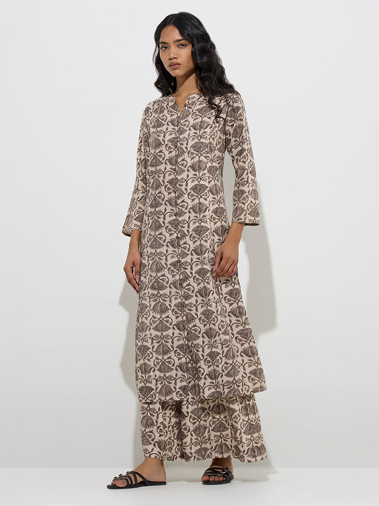 Floral Kurta Westside Kurta Collection Online Utsa Charcoal Floral