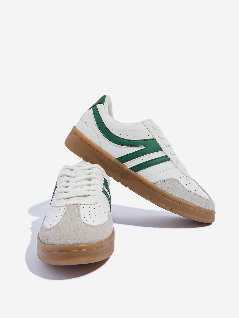 Westside LUNA BLU Women's Green Perforated Lace-Up Sneakers Zoomed View