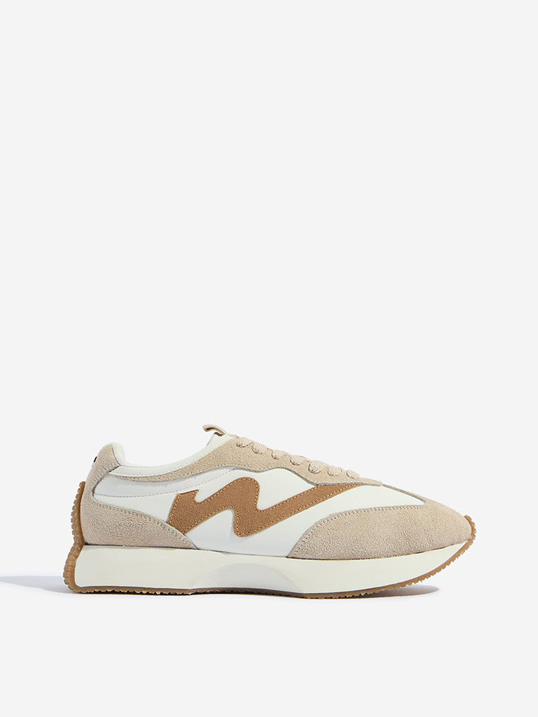 Westside LUNA BLU Women's Brown Suede Lace-Up Sneakers Side View