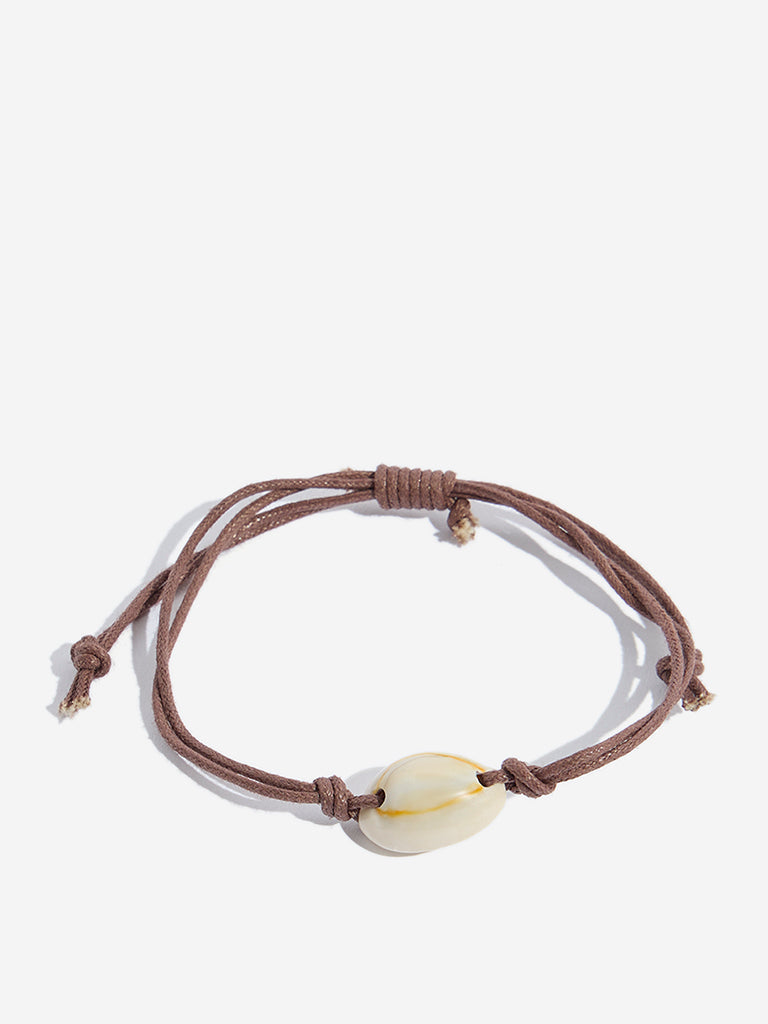 Westside Accessories Brown Boho Shell Bracelet Set - Pack of 3