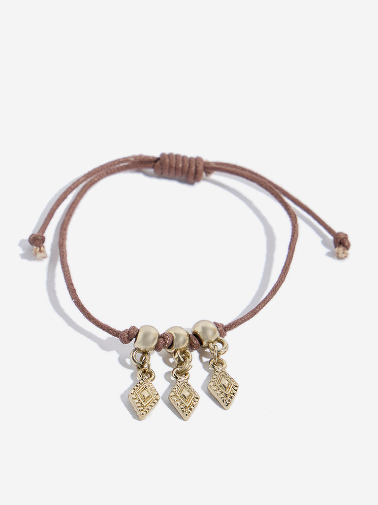 Westside Accessories Brown Boho Shell Bracelet Set - Pack of 3