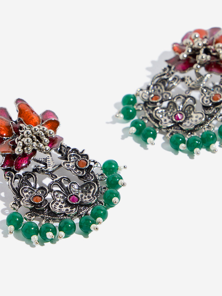 Westside Accessories Multicolour Floral Statement Earrings