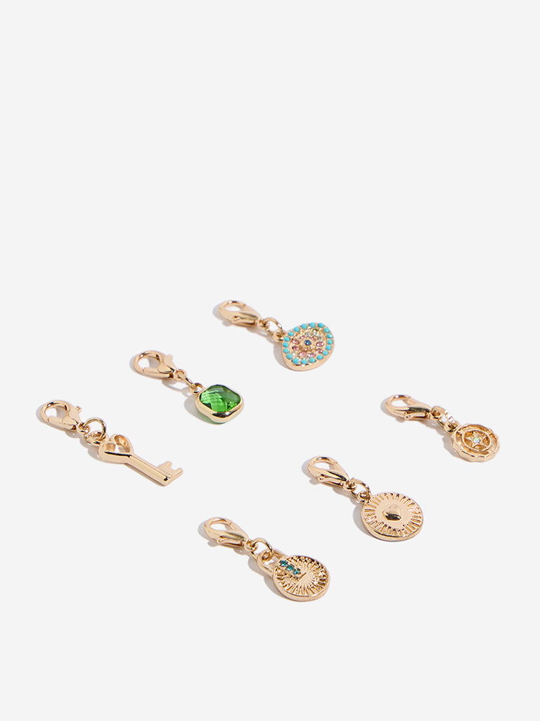 Westside Accessories Gold DIY Assorted Embellished Charms - Pack of 6