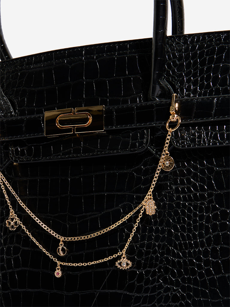Westside Accessories Gold Studded Multi Charm Bag Chain