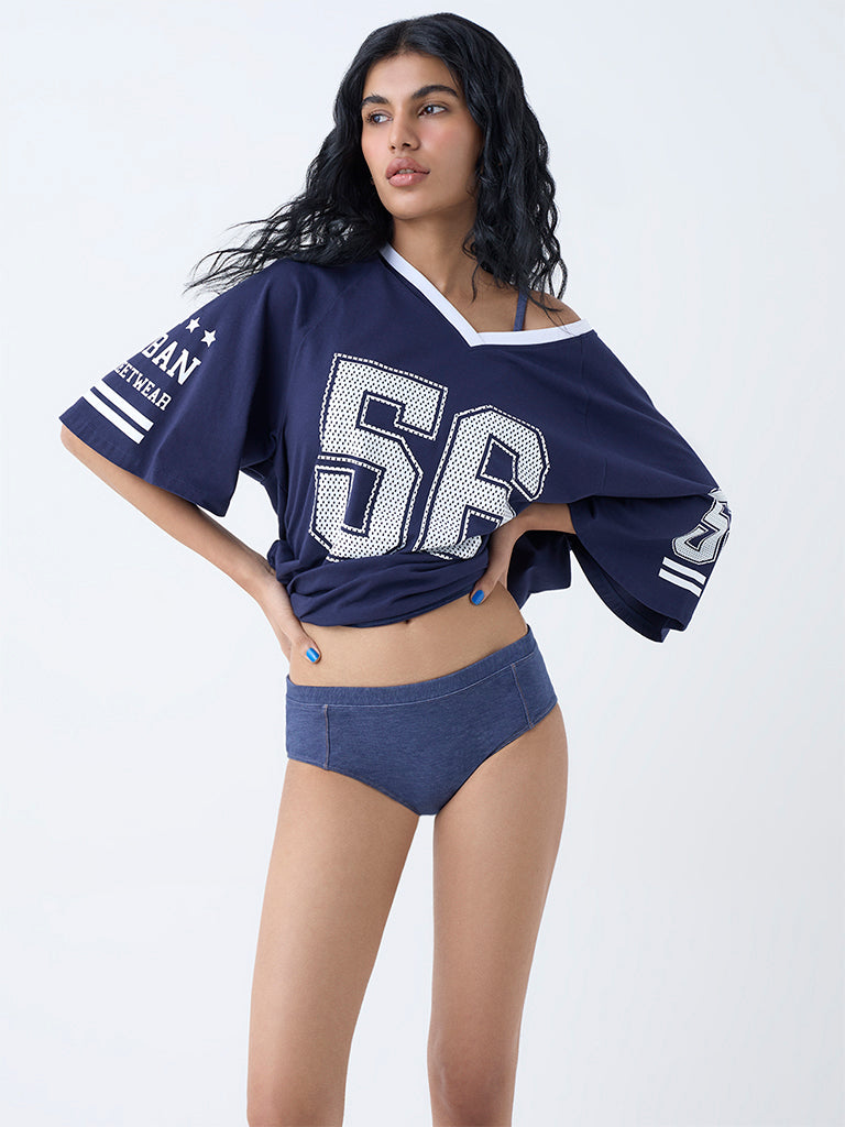 Superstar Dark Blue Solid Denim Briefs
