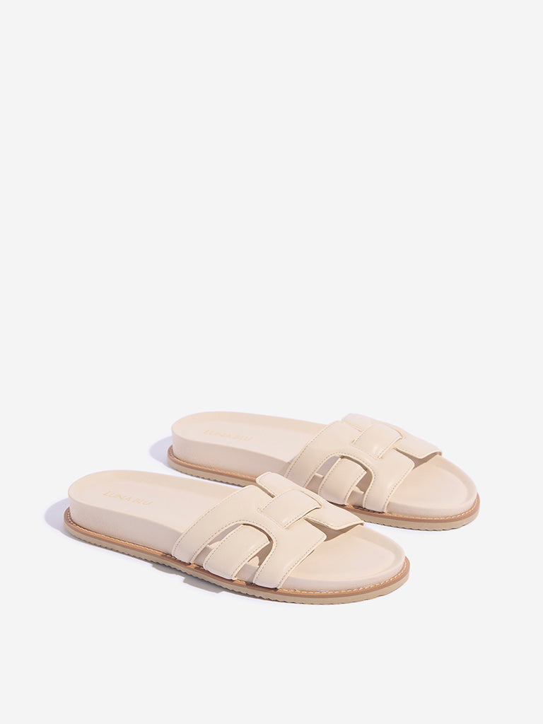 LUNA BLU Ivory Multi-Strap Sandals