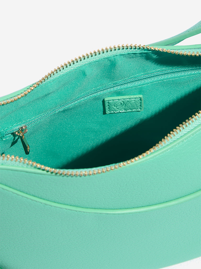 Westside Turquoise Solid Shoulder Bag