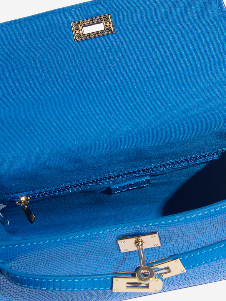 Westside Blue Textured Sling Bag